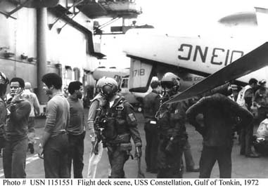 Source: Flight Deck Scene, USS Constellation, Gulf of Tonkin, 1972.