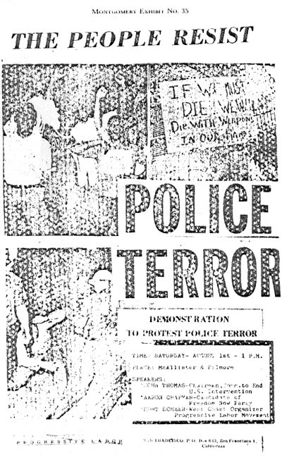 Source: Congress. House Un-American Activities Committee (HUAC). Subversive Influences in Riots, Looting, and Burning. Washington, D.C.: GPO, 1967, 1968.  Part 6: San Francisco - Berkeley (June 27, 28, 1968).