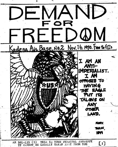 Source: Demand for Freedom. Kadena Air Force Base, Japan: [s.n.], No. 2, November 16, 1970.