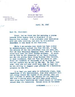 Source: Robinson, Jackie. (April 18, 1967). Letter to President Lyndon B. Johnson. Retrieved October 5, 2002 from the Web at http://www.archives.gov/digital_classroom/lessons/jackie_robinson/letter_1967.html.