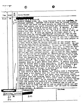 Source: Federal Bureau of Investigation. "Summary of Conversation with Stanley D. Levison." April 12, 1967.